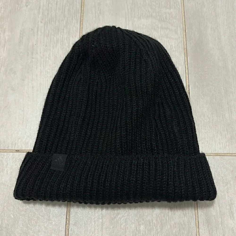 New Adidas Knit Ribbed Hat Black